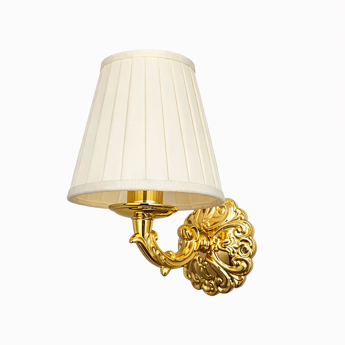 Dalia lampada in ottone con paralume tessuto
