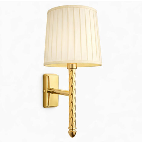 Petit lampada in ottone con paralume tessuto