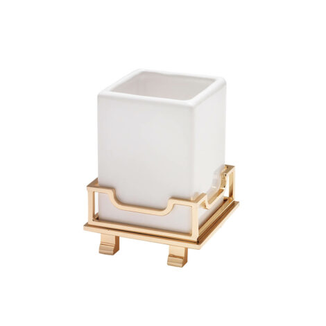 Portaspazzolino appoggio Opera con bicchiere ceramica