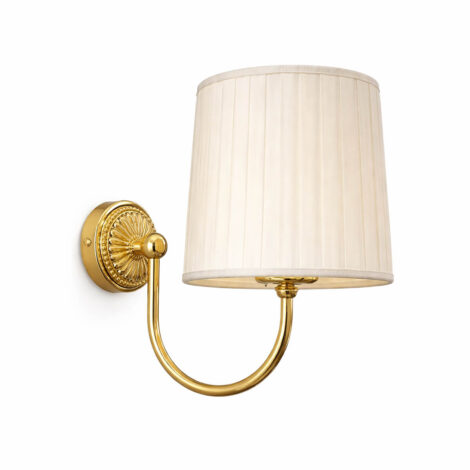 Calla lampada in ottone con paralume tessuto